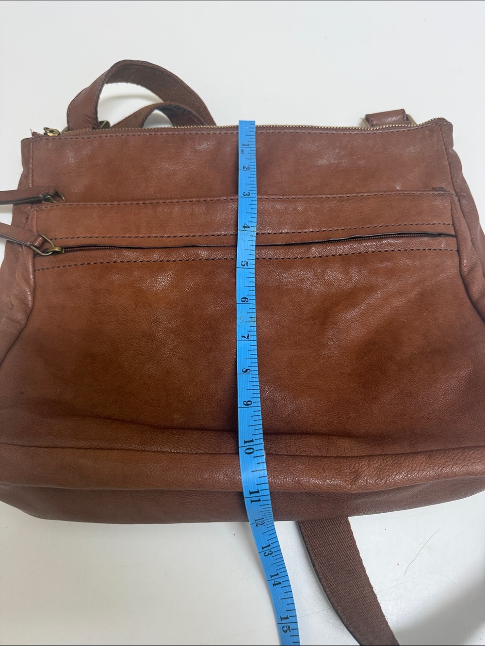 Fossill Brown Leather Crossbody Bag - Everyday Women’s Shoulder Bag - Picture 11 of 12
